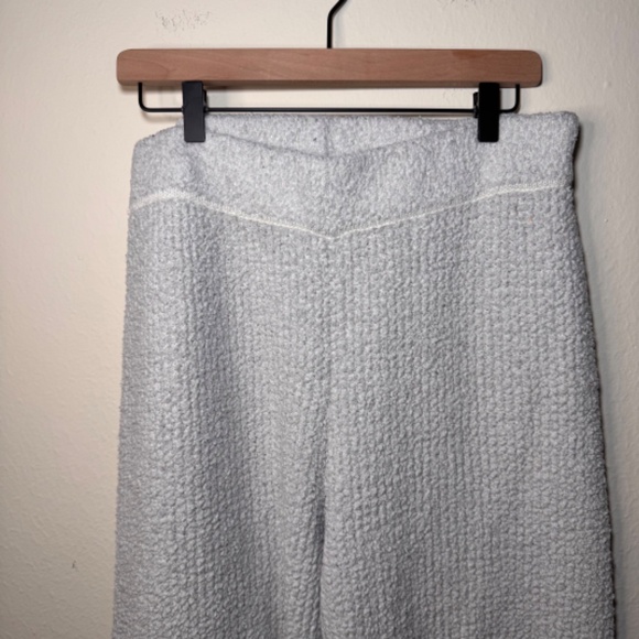 Aerie Wide Leg Sweatpants Size XL Gray Textured Lounge Pants Cozy Knit Comfort - Picture 4 of 6